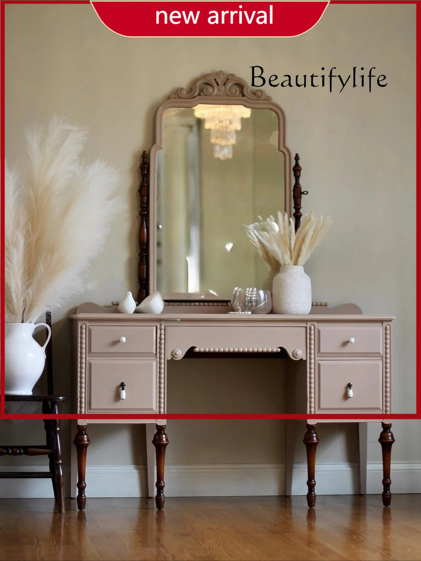 ZY French Retro Dresser American Solid Wood Carving Bedroom Simple And Creative Makeup Table With Mirror
ZY French Retro Dresser American Solid Wood Carving Bedroom Simple And Creative Makeup Table With Mirror