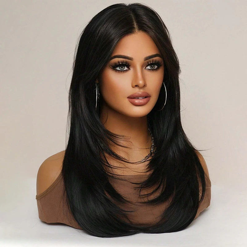 Women's layered with gradient long curly hair, synthetic fiber, wavy bangs, wig headpiece
Women's layered with gradient long curly hair, synthetic fiber, wavy bangs, wig headpiece