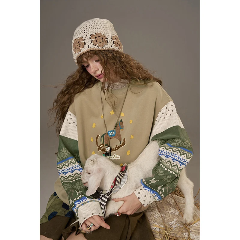 ELFSACK 2025, осенние новые поступления, повседневная мягкая винтажная толстовка с круглым вырезом для женщин
ELFSACK 2025, осенние новые поступления, повседневная мягкая винтажная толстовка с круглым вырезом для женщин