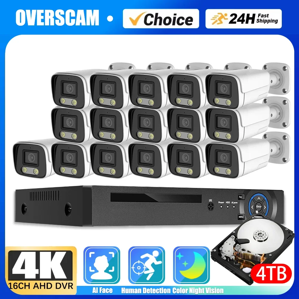 16CH 4K 8MP CCTV System AHD Analog Kit Outdoor Color Night Vision AI Motion Detection H.265 Video Surveillance BNC Security Cam
16CH 4K 8MP CCTV System AHD Analog Kit Outdoor Color Night Vision AI Motion Detection H.265 Video Surveillance BNC Security Cam
