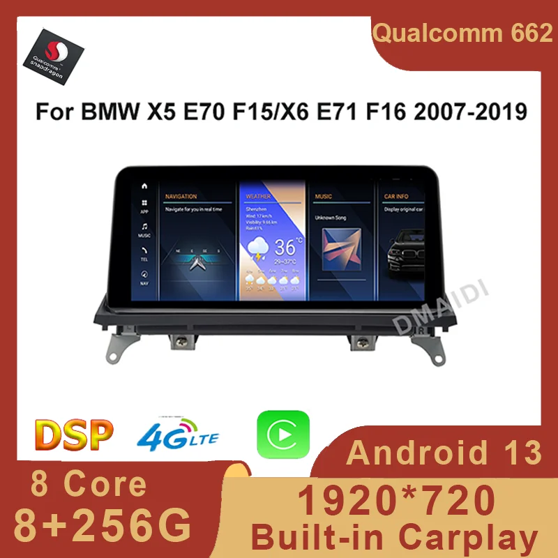 Android 13 For BMW X5 X6 E70 E71 Qualcomm ID8 12.5" 8Core Auto Radio Carplay Car Video Player Multimedia Screen Navigation WIFI
Android 13 For BMW X5 X6 E70 E71 Qualcomm ID8 12.5" 8Core Auto Radio Carplay Car Video Player Multimedia Screen Navigation WIFI