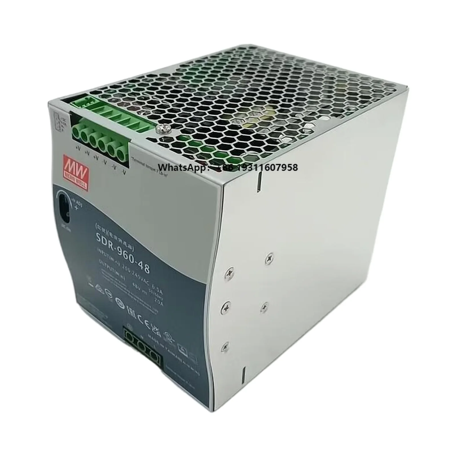 MEAN WELL SDR-960-48 Industrial Power Supply, 48V 20A 960W, 90% Efficiency, DIN Rail, for Data Centers & Critical Applications
MEAN WELL SDR-960-48 Industrial Power Supply, 48V 20A 960W, 90% Efficiency, DIN Rail, for Data Centers & Critical Applications