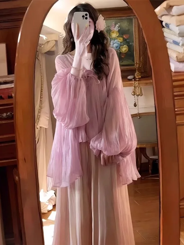Early Spring Faion Set Women's plus Size Beautiful Pink Unique Bubble Sve Me Top f Skirt Ele Sle V-Ne Long ...
Early Spring Faion Set Women's plus Size Beautiful Pink Unique Bubble Sve Me Top f Skirt Ele Sle V-Ne Long ...