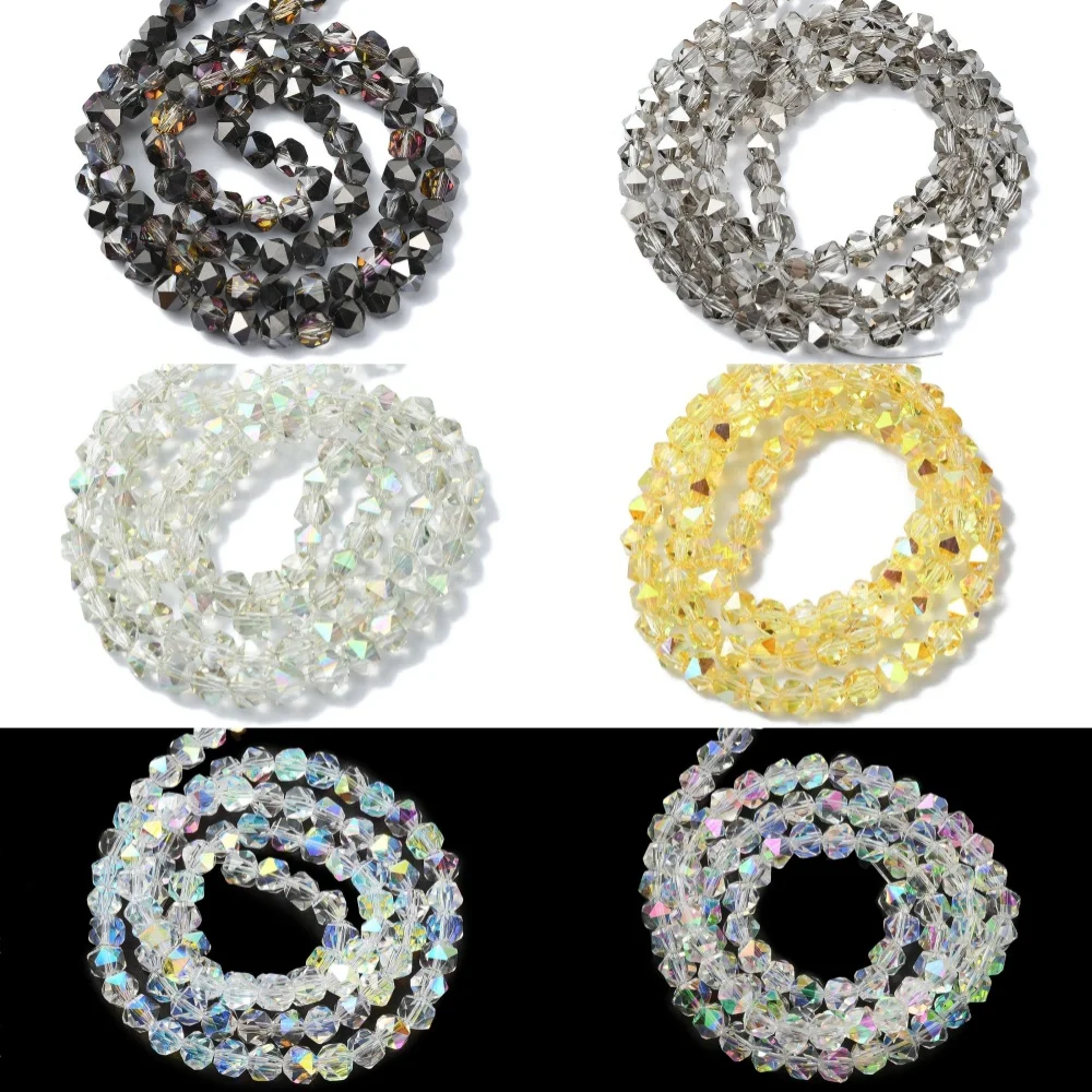 96~100Pcs Faceted Glass Bead Strand Polygon Electroplate Loose Spacer Bead for DIY Earring Bracelet Jewelry Making 6x6x5.5mm
96~100Pcs Faceted Glass Bead Strand Polygon Electroplate Loose Spacer Bead for DIY Earring Bracelet Jewelry Making 6x6x5.5mm