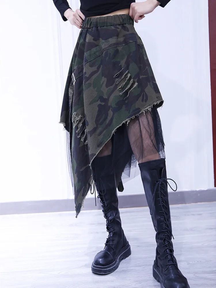 2025 Spring Autumn New Women High Elastic Waist Camouflage Mesh Skirt Splicing Irregular Mesh A-line Half-body Skirt
2025 Spring Autumn New Women High Elastic Waist Camouflage Mesh Skirt Splicing Irregular Mesh A-line Half-body Skirt