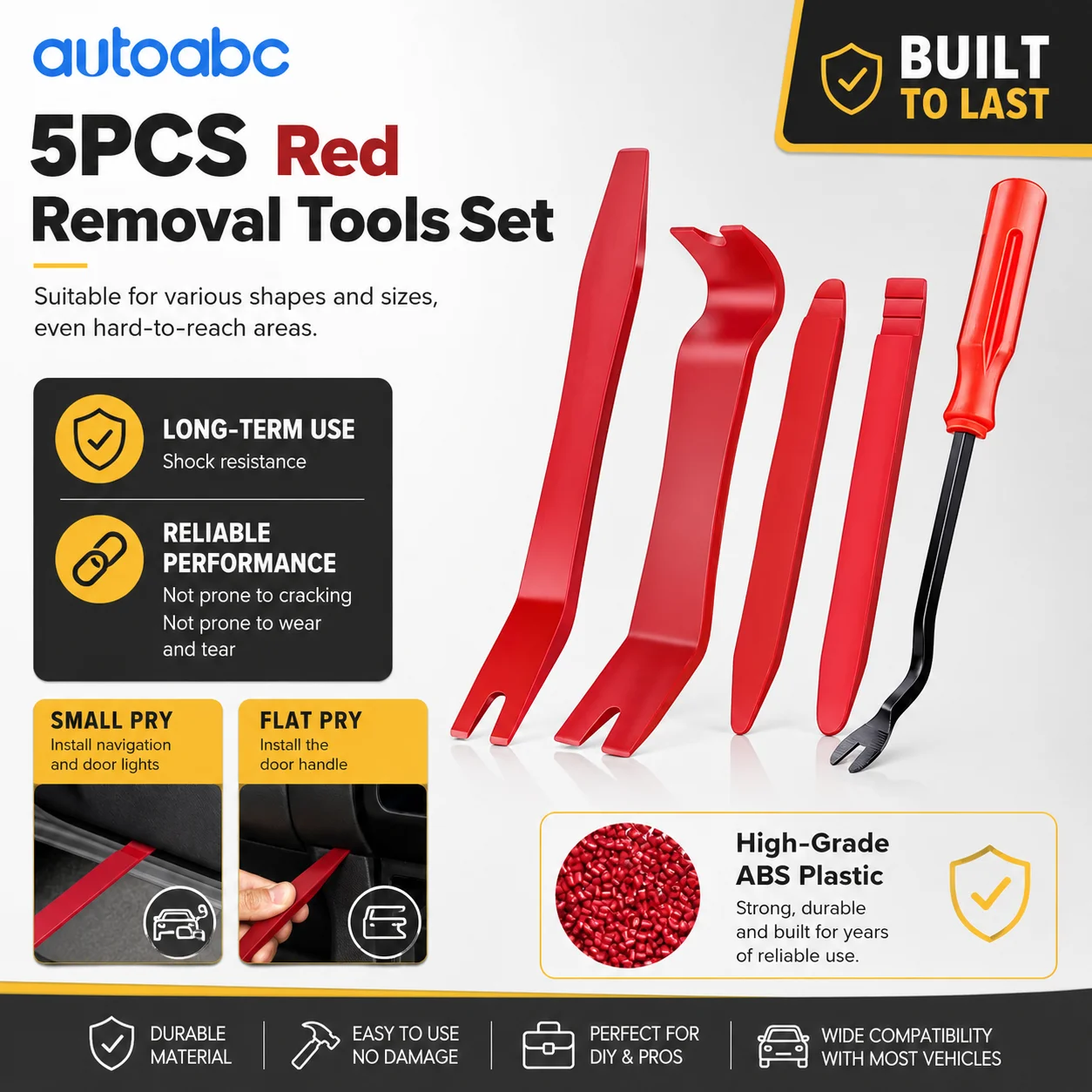 Professional Auto Trim Removal Tool Kit Car Panel Door Window Fastener Remover Pry Tool Set Including 5 Distinctive Tools
Professional Auto Trim Removal Tool Kit Car Panel Door Window Fastener Remover Pry Tool Set Including 5 Distinctive Tools