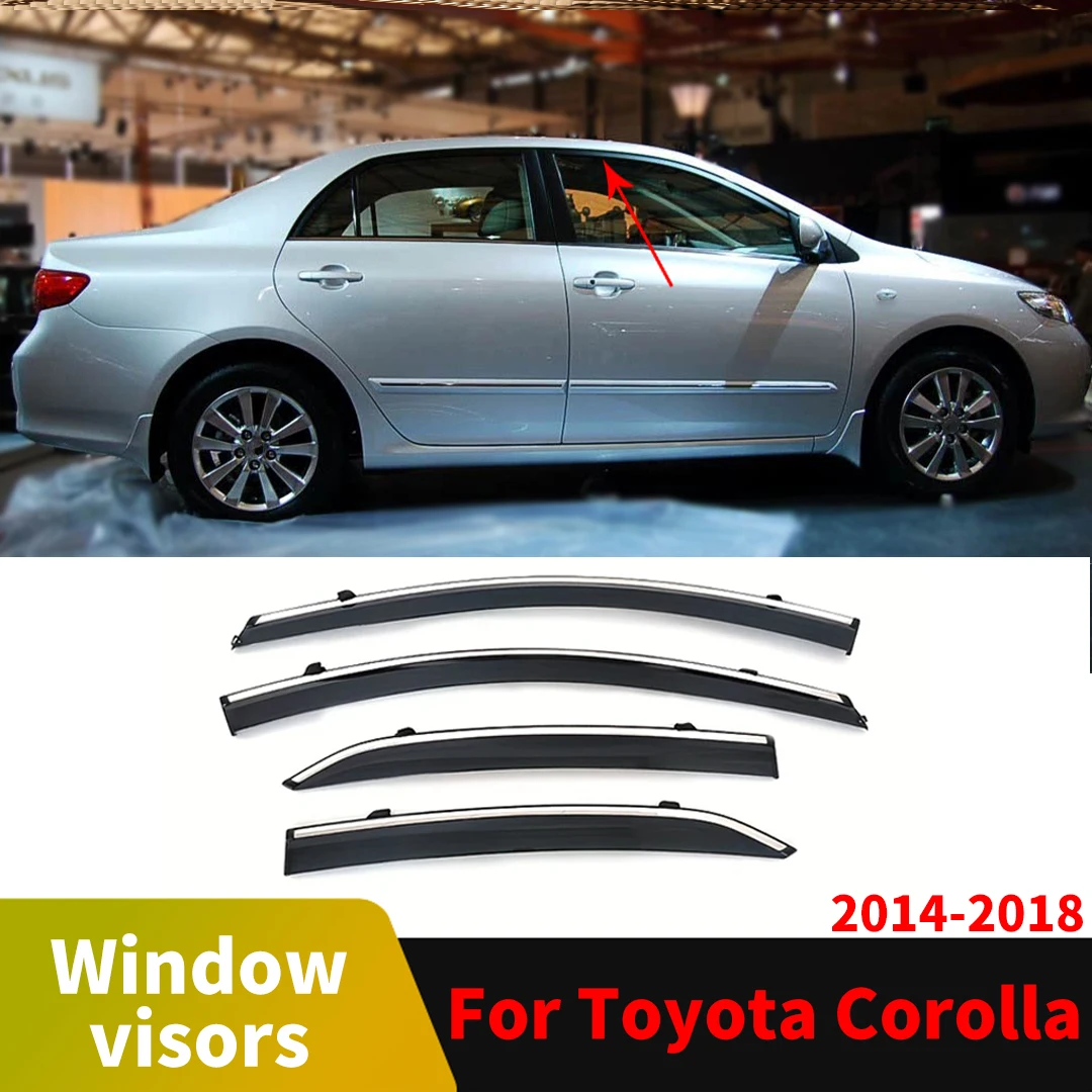 Для Toyota Corolla 2014-2018 аксессуары для седана, оконные козырьки, защита от дождя и солнца, вентиляционный дефлектор ветра, молдинг, накладка, аксессуары для тюнинга
Для Toyota Corolla 2014-2018 аксессуары для седана, оконные козырьки, защита от дождя и солнца, вентиляционный дефлектор ветра, молдинг, накладка, аксессуары для тюнинга
