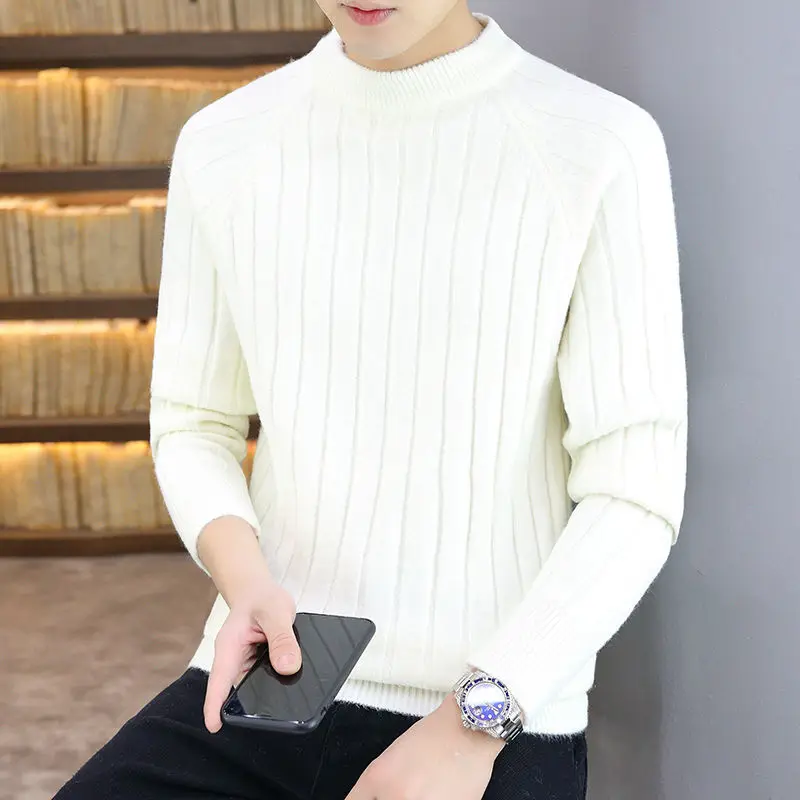 Men Sweater Solid Pullovers Cashmere Mock Neck Spring and Autumn Clothes Fashion Slim Fit Knitted Sweaters Large Size 4XL E448 
Men Sweater Solid Pullovers Cashmere Mock Neck Spring and Autumn Clothes Fashion Slim Fit Knitted Sweaters Large Size 4XL E448