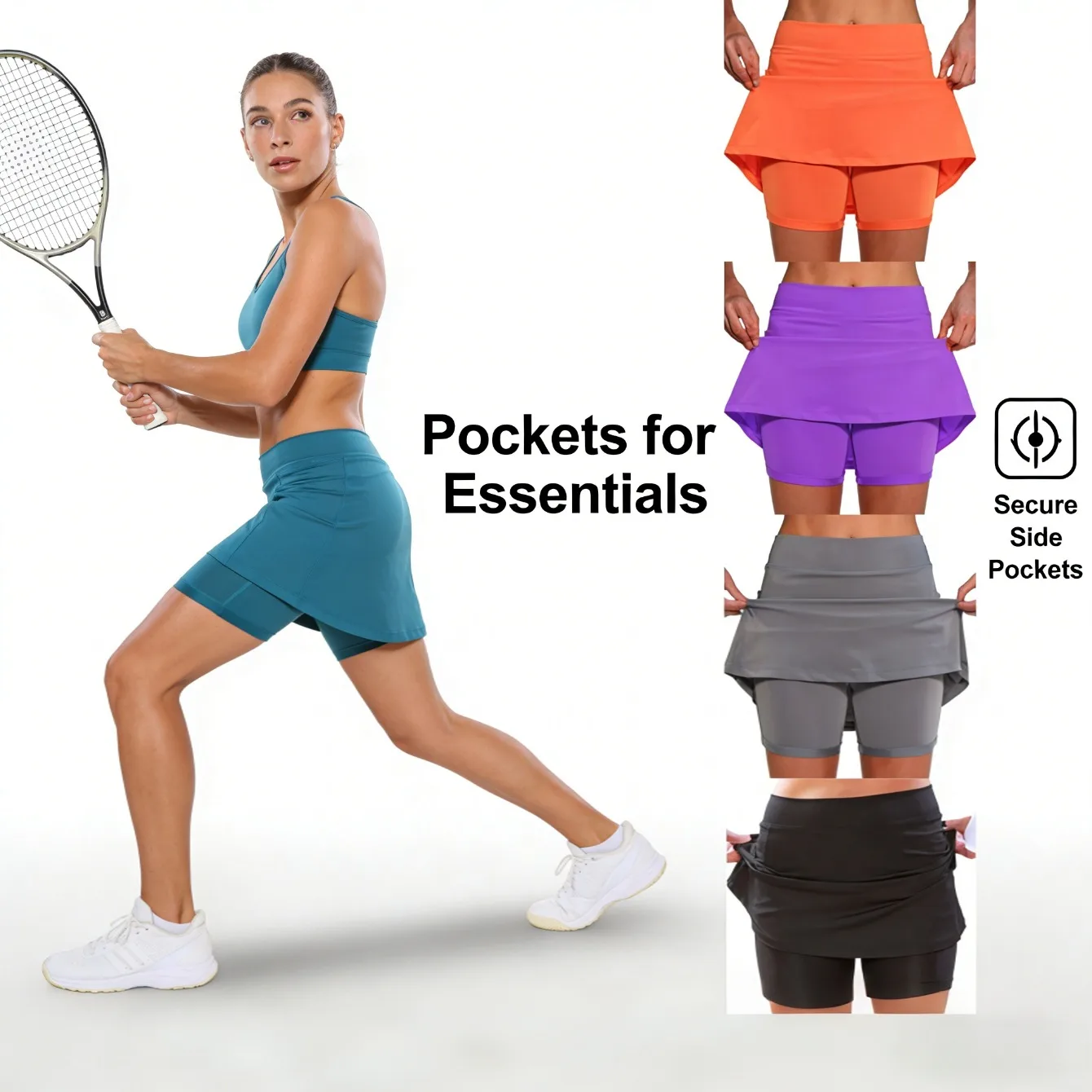 Women's Sporty Casual Skort Stylish Solid-Color Mid-Waisted Slimming Side Pockets Anti-Exposure Pants-Skirt
Women's Sporty Casual Skort Stylish Solid-Color Mid-Waisted Slimming Side Pockets Anti-Exposure Pants-Skirt