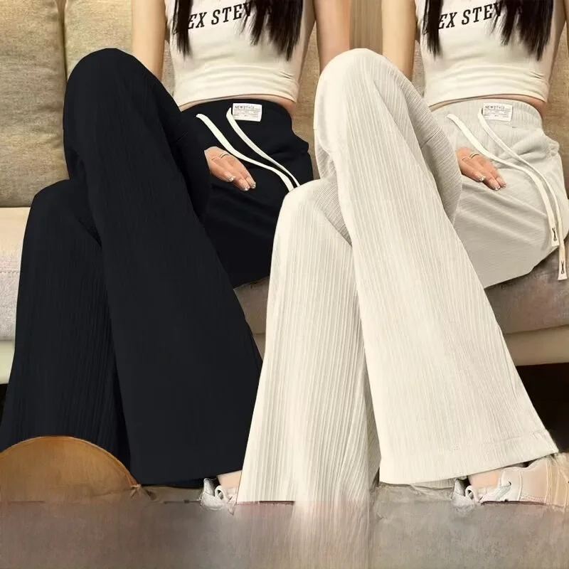 Ice Silk Wide Leg Pants Women's Summer Thin High Waist Drapey Casual Straight Long Pants Korean Style Zipper Pure Color Belted
Ice Silk Wide Leg Pants Women's Summer Thin High Waist Drapey Casual Straight Long Pants Korean Style Zipper Pure Color Belted