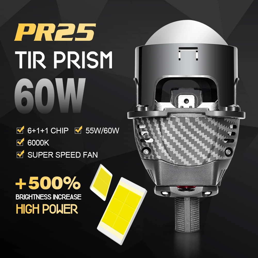 Car 2.5" Carbon Fiber Double Prism Bi Led Projector Lens Headlight 12V 120W For Hella 3R G5 H4 H7 9005 9006 Auto Light Retrofit
Car 2.5" Carbon Fiber Double Prism Bi Led Projector Lens Headlight 12V 120W For Hella 3R G5 H4 H7 9005 9006 Auto Light Retrofit
