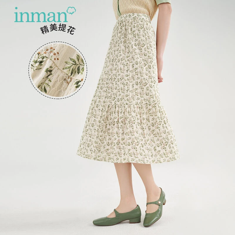 INMAN Spring Summer Women's Skirt A-line Pastoral Floral Print Long Skirts Elegant Lace Hollow Versatile Skirt Woman Clothes
INMAN Spring Summer Women's Skirt A-line Pastoral Floral Print Long Skirts Elegant Lace Hollow Versatile Skirt Woman Clothes