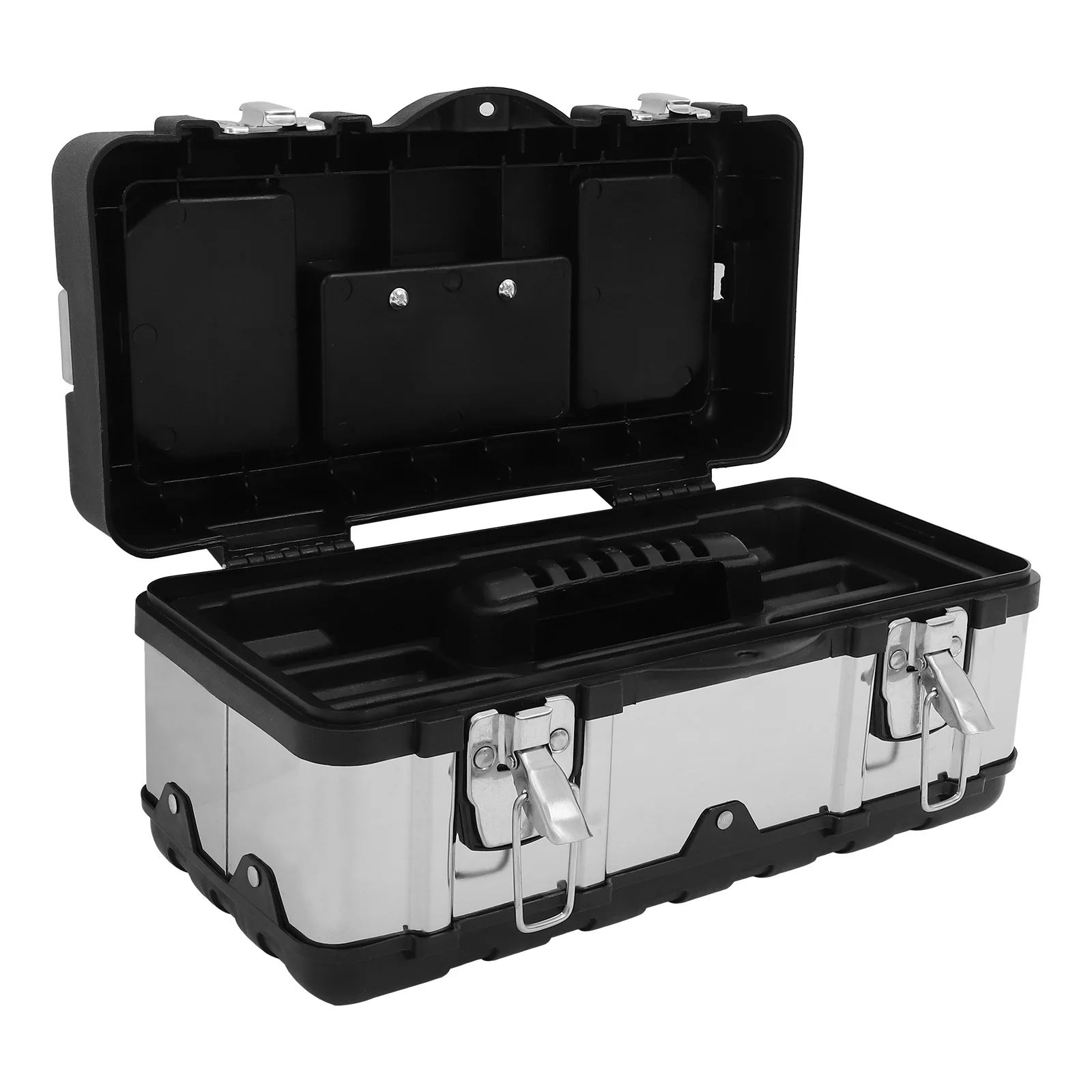 Stainless Steel Toolbox 17 Inch Heavy Duty Double Layer Tool Storage Case Travel Suitcase H held Container ganizer
Stainless Steel Toolbox 17 Inch Heavy Duty Double Layer Tool Storage Case Travel Suitcase H held Container ganizer