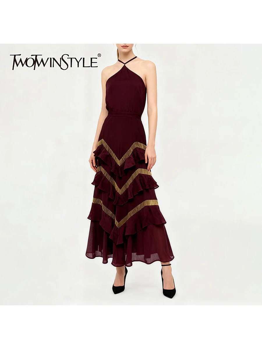 TWOTWINSTYLE хит цвета сращенные оборки складки элегантные платья для женщин с рукавами-бретельками с высокой талией модное длинное платье женское новое
TWOTWINSTYLE хит цвета сращенные оборки складки элегантные платья для женщин с рукавами-бретельками с высокой талией модное длинное платье женское новое