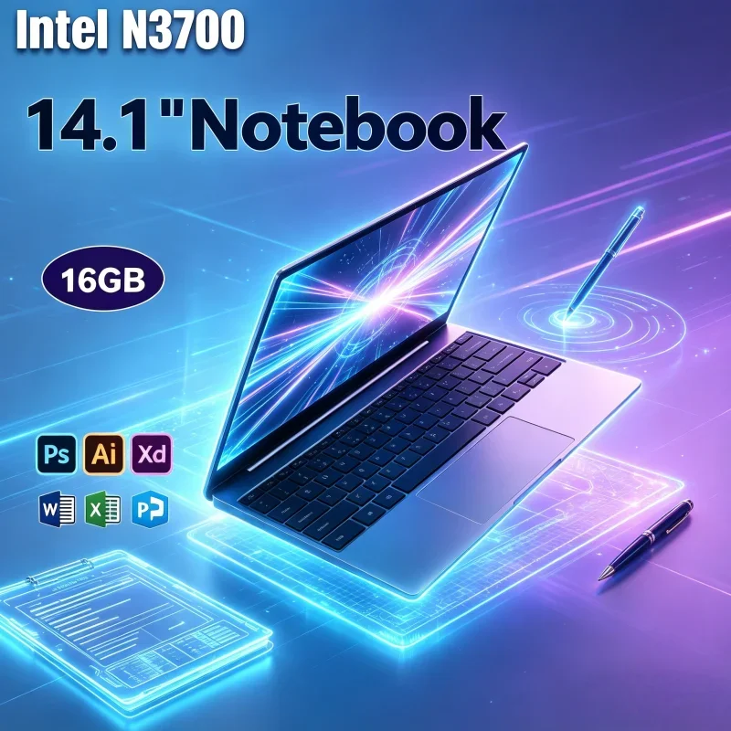 Compact 14.1 Inch Notebook Housing Intel N3700, 16GB/32GB RAM, Optimized Windows 11 for Work Projects and Daily Fun Activities
Compact 14.1 Inch Notebook Housing Intel N3700, 16GB/32GB RAM, Optimized Windows 11 for Work Projects and Daily Fun Activities