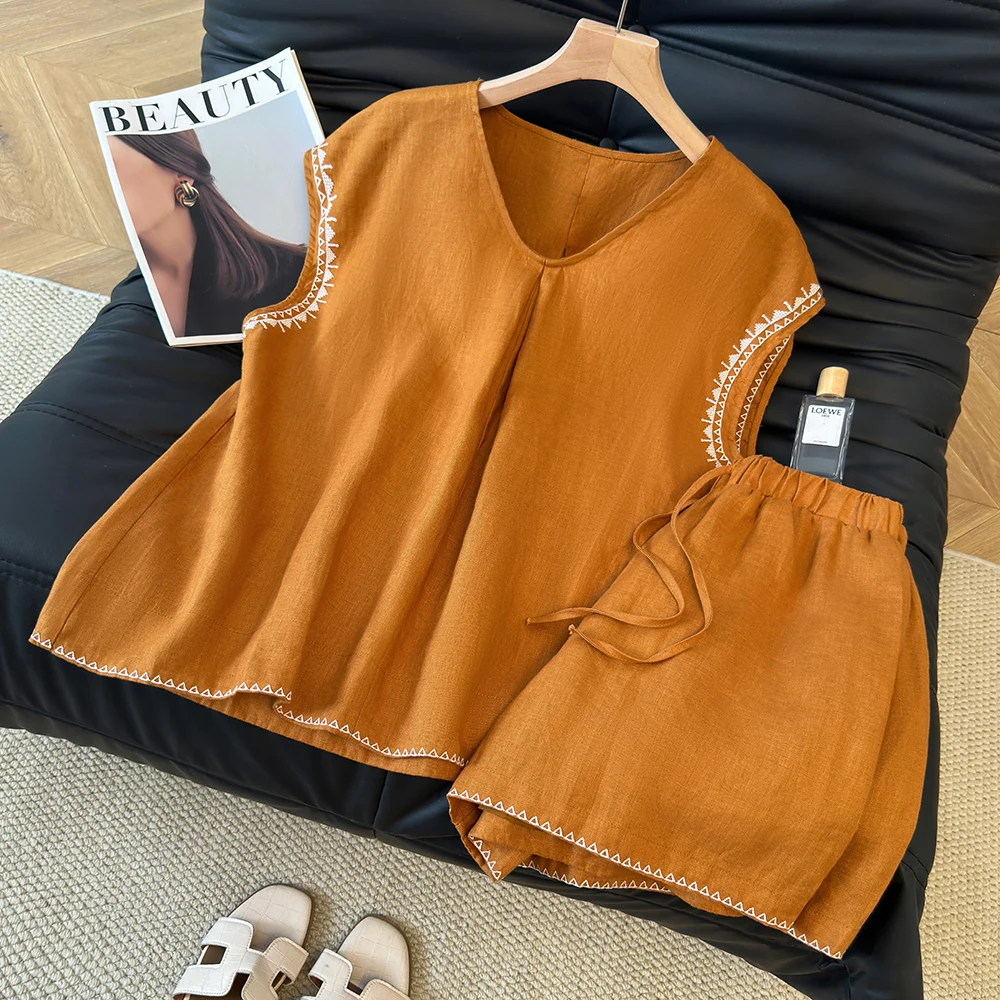 Korean Style Women's Summer New Cotton Linen Casual Pants Two-Piece Set Top Old Money Style Commute Artistic Breathable
Korean Style Women's Summer New Cotton Linen Casual Pants Two-Piece Set Top Old Money Style Commute Artistic Breathable