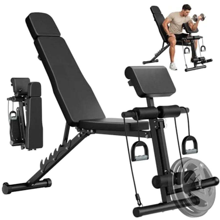 Home gym adjustable weight bench: steel, black, foldable with leg extension/curl, 770 lbs capacity, incline/decline/flat positi
Home gym adjustable weight bench: steel, black, foldable with leg extension/curl, 770 lbs capacity, incline/decline/flat positi