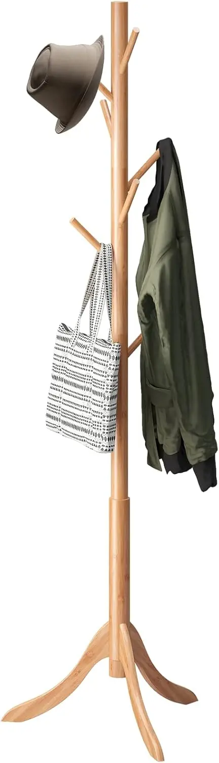Coat Rack Freestanding, Bamboo Wood Coat Stand with 8 Hooks,3 Adjustable Size,Easy Assembly NO Tools Required, Coat Tree
Coat Rack Freestanding, Bamboo Wood Coat Stand with 8 Hooks,3 Adjustable Size,Easy Assembly NO Tools Required, Coat Tree
