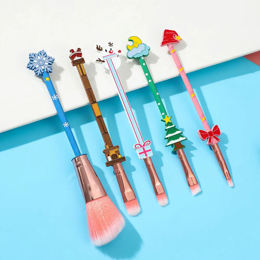 5Pcs Artificial Fiber H held Makeup Brush Set Durable Blending Tools Xmas Themed Beauty Accessories For Cosmetics
5Pcs Artificial Fiber H held Makeup Brush Set Durable Blending Tools Xmas Themed Beauty Accessories For Cosmetics