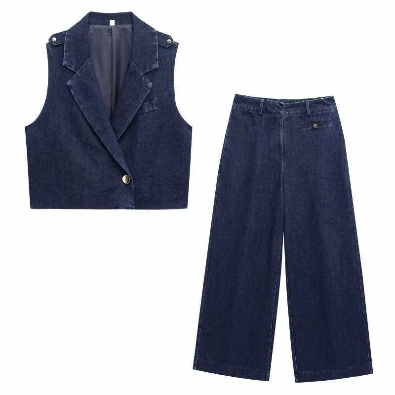 TRAFZR Women's Jeans Two Piece Set Vintage Wash Denim Vest Cropped Fitted Top Wide Leg Cropped Pants Casual Chic Outfit 2025
TRAFZR Women's Jeans Two Piece Set Vintage Wash Denim Vest Cropped Fitted Top Wide Leg Cropped Pants Casual Chic Outfit 2025