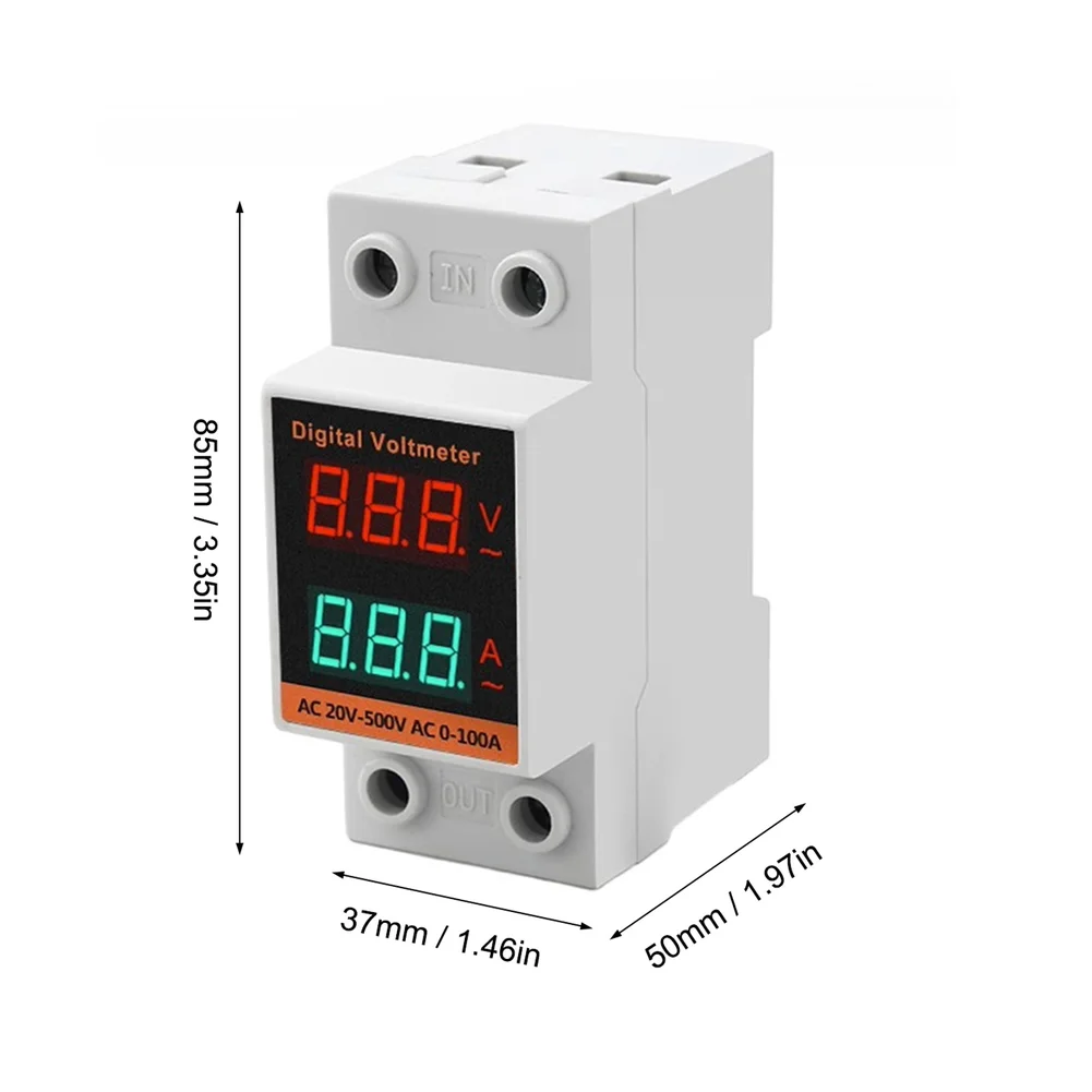 AC Voltage And Current Meter, C45-2042VA AC Ammeter And Voltmeter, Digital Display, DIN Rail Type, AC20-500V LED Display
AC Voltage And Current Meter, C45-2042VA AC Ammeter And Voltmeter, Digital Display, DIN Rail Type, AC20-500V LED Display