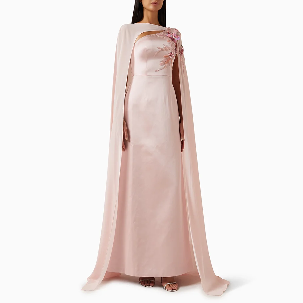 Customized Fashion One Shoulder Prom Gowns with Shawl Crystal Evening Dresses Satin Straight Ankle Length Classic Party Dress
Customized Fashion One Shoulder Prom Gowns with Shawl Crystal Evening Dresses Satin Straight Ankle Length Classic Party Dress