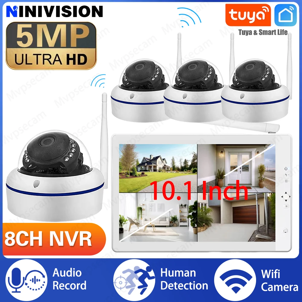 NINIVISION 10.1 Inch 8CH Wireless NVR Kit Tuya 5MP WIFI Camera Human Detection Alarm CCTV Surveillance Security Smart LifeSystem
NINIVISION 10.1 Inch 8CH Wireless NVR Kit Tuya 5MP WIFI Camera Human Detection Alarm CCTV Surveillance Security Smart LifeSystem