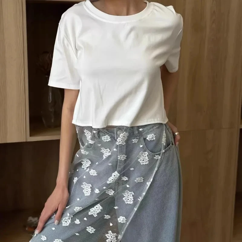 BKQU Mesh Patchwork Casual T-Shirt Women Summer Loose Cotton Short Sleeve O-neck Pullover Tops Y2k Chic Lady Streetwear Tees
BKQU Mesh Patchwork Casual T-Shirt Women Summer Loose Cotton Short Sleeve O-neck Pullover Tops Y2k Chic Lady Streetwear Tees