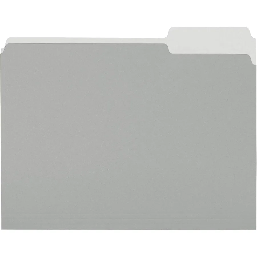 File Folders, Letter Size, 1/3 Cut Tab, Gray, 36-Pack
File Folders, Letter Size, 1/3 Cut Tab, Gray, 36-Pack