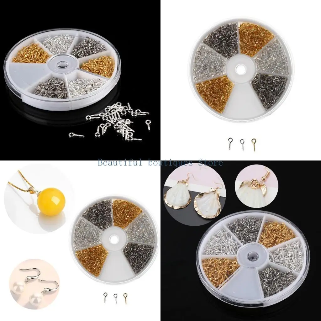 U4LF 600Pcs Eye pins Hooks Small Screw Eye Pins Eyelets Screw Threaded Silver Clasps Hooks Eye Screws for Jewelry Making
U4LF 600Pcs Eye pins Hooks Small Screw Eye Pins Eyelets Screw Threaded Silver Clasps Hooks Eye Screws for Jewelry Making