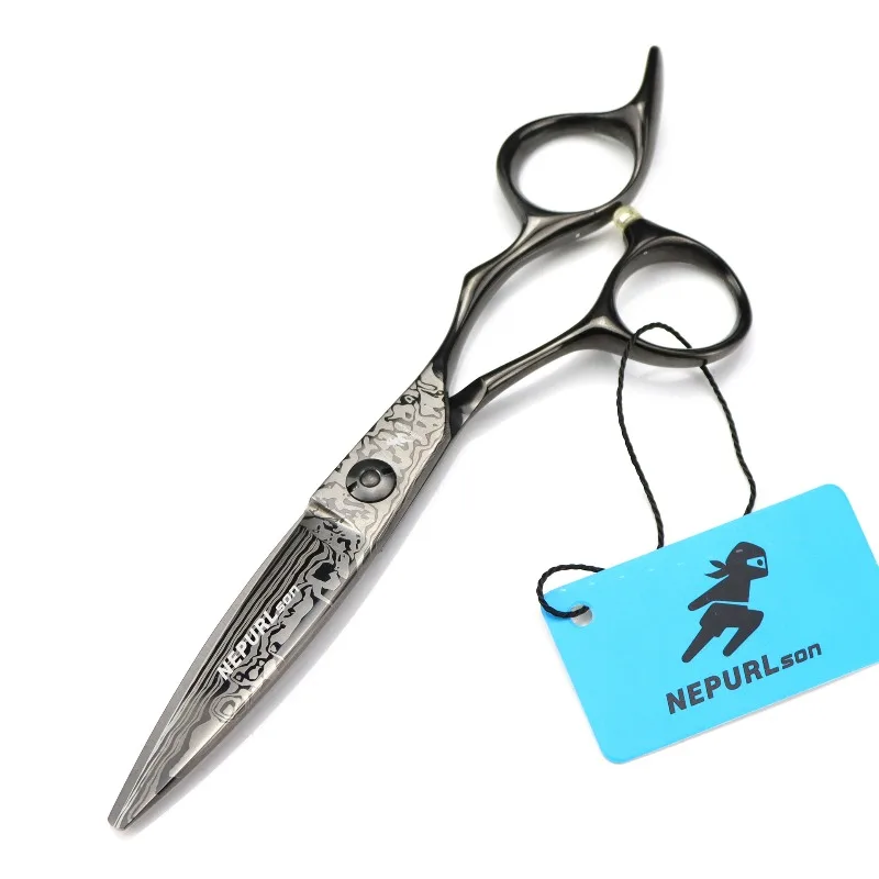6.0-inch NEPURLson black Damascus pattern, willow leaf scissors, chubby scissors, hair scissors, flat trimmer
6.0-inch NEPURLson black Damascus pattern, willow leaf scissors, chubby scissors, hair scissors, flat trimmer