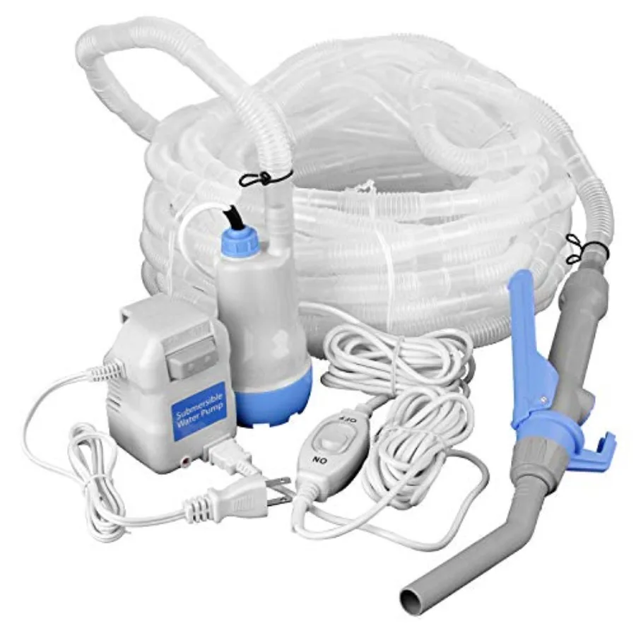 Aquarium use, ABS plastic, black, high-flow electric pump with 50-ft hose, flow control nozzle, dual safety switch, and integra
Aquarium use, ABS plastic, black, high-flow electric pump with 50-ft hose, flow control nozzle, dual safety switch, and integra