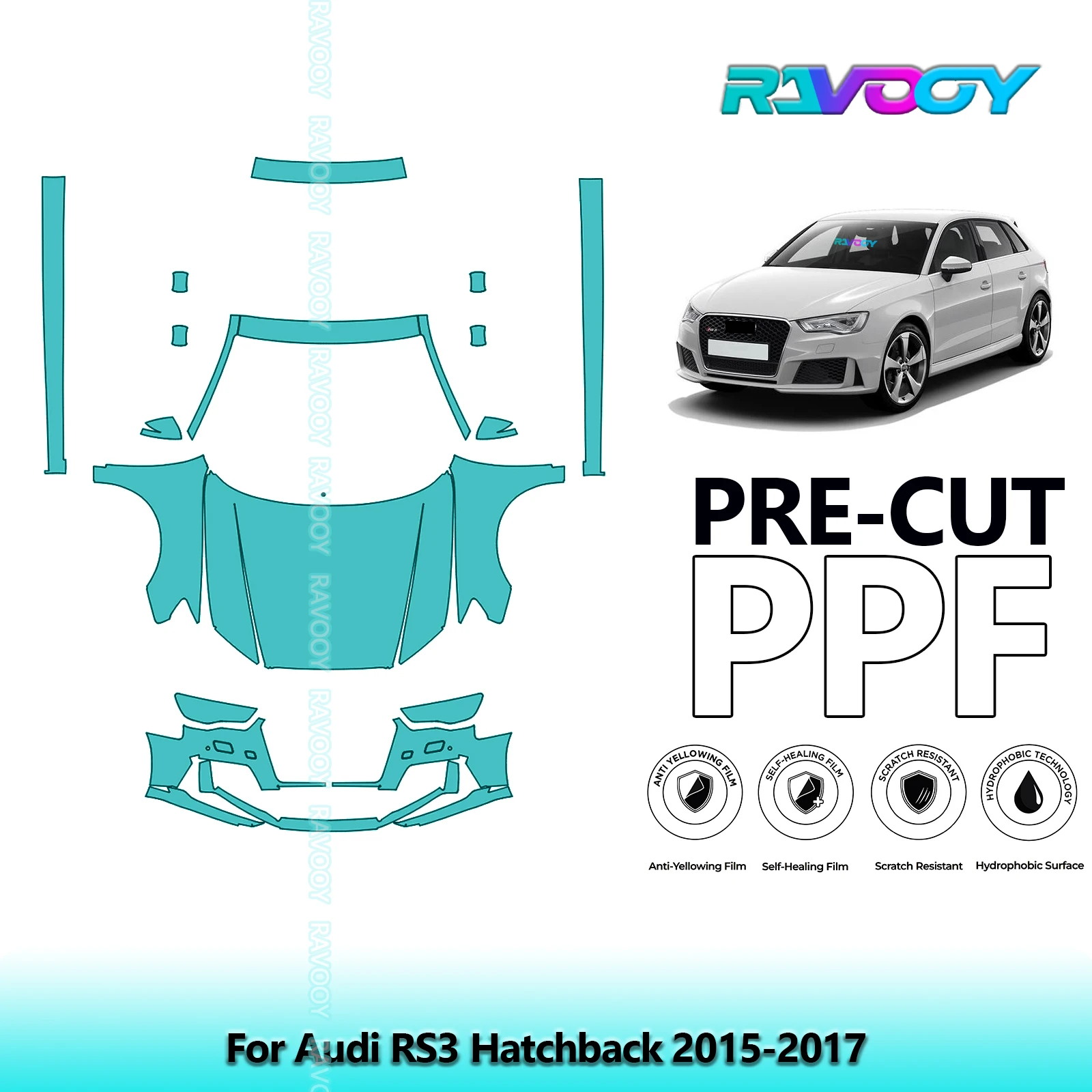 Front Kit+Rockers Clear Bra Precut PPF Paint Protection Film For Audi RS3 Hatchback 2015-2017
Front Kit+Rockers Clear Bra Precut PPF Paint Protection Film For Audi RS3 Hatchback 2015-2017