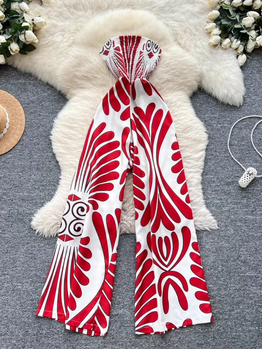 Foamlina Slim Fit Wide Leg Jumpsuit Women Summer European Print Bandeau Draped Chic Mature Style Long Pants Tube Top
Foamlina Slim Fit Wide Leg Jumpsuit Women Summer European Print Bandeau Draped Chic Mature Style Long Pants Tube Top
