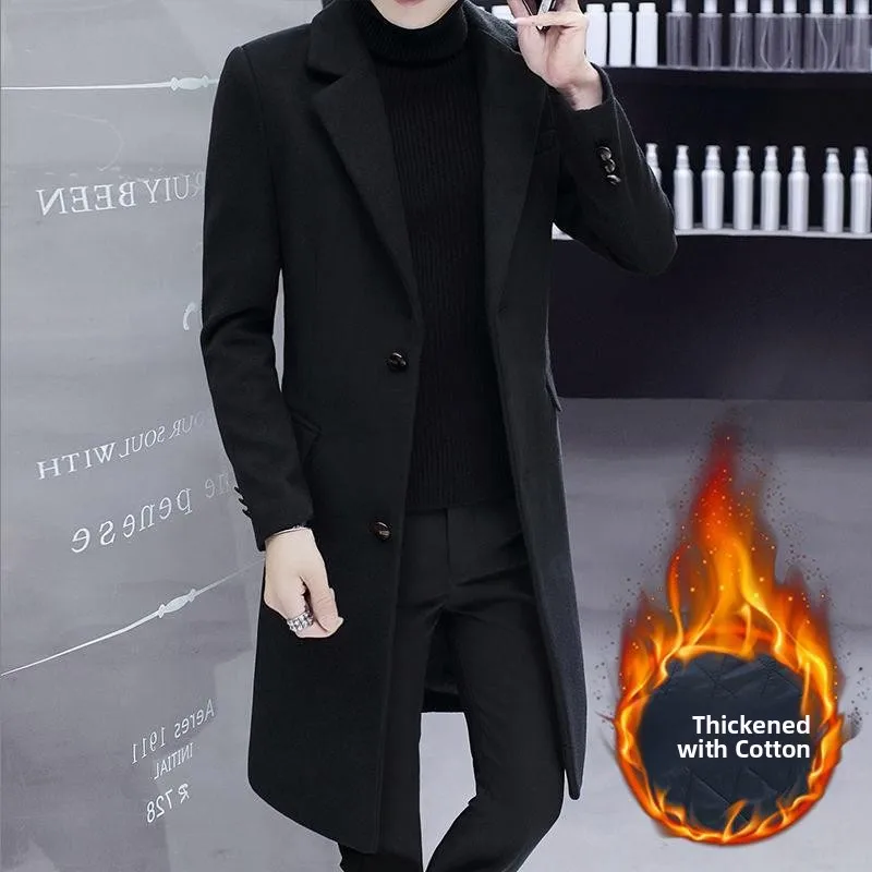 YANG JING Men's Thickened Winter Coat Woolen Material Cleanfit Style Double Breasted Jacket with Pockets Middlent Long Coat
YANG JING Men's Thickened Winter Coat Woolen Material Cleanfit Style Double Breasted Jacket with Pockets Middlent Long Coat