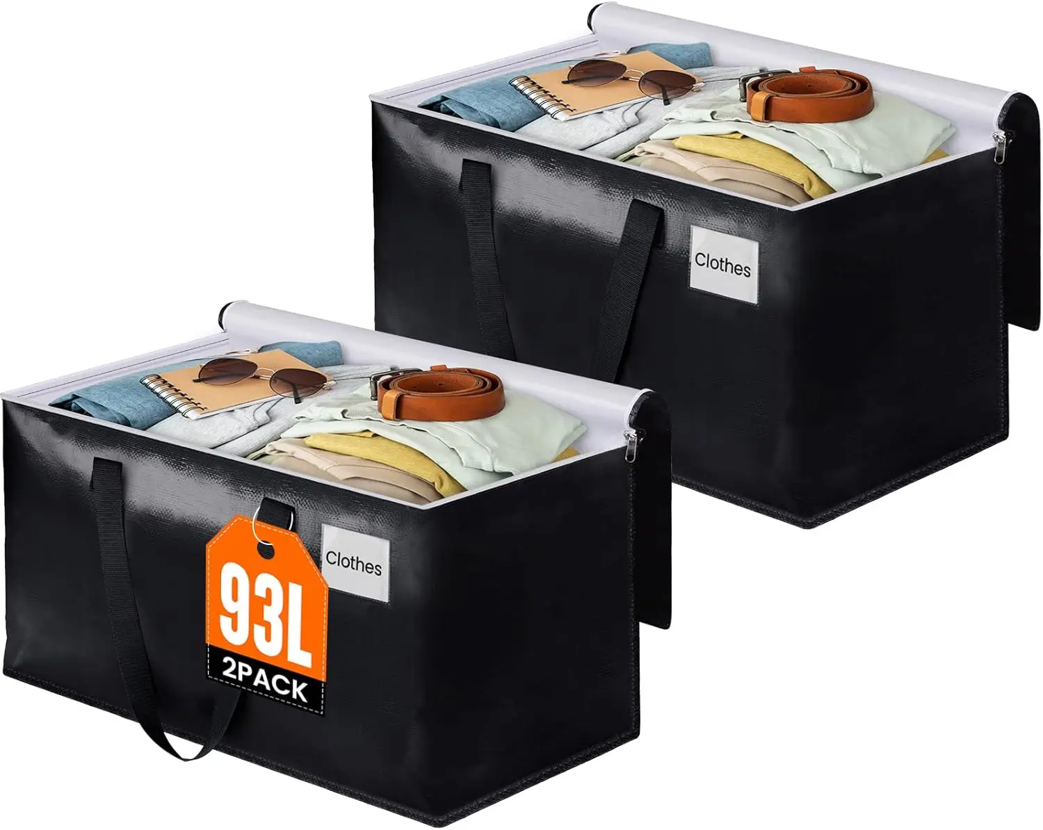Moving Bags with Zippers Top, Heavy Duty Storage Totes for Packing and Space Saving, Collapsible Moving Supplies, 93L 2-Pack
Moving Bags with Zippers Top, Heavy Duty Storage Totes for Packing and Space Saving, Collapsible Moving Supplies, 93L 2-Pack