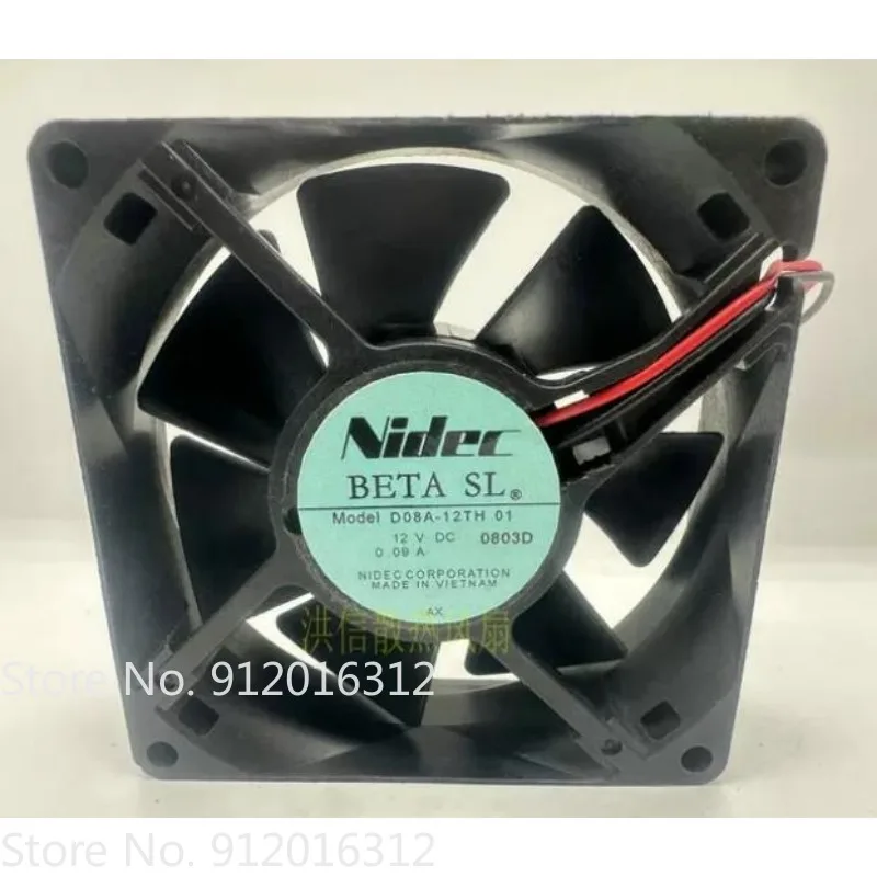 New Fan for Nidec 8025 D08A-12TH 01 DC12V 0.09A 2 Wire Cooling Fan 80*80*25MM
New Fan for Nidec 8025 D08A-12TH 01 DC12V 0.09A 2 Wire Cooling Fan 80*80*25MM