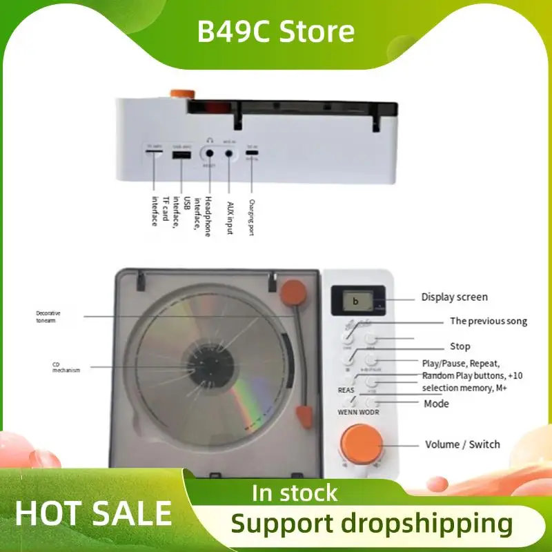 B49C CD Player Retro Dual Speakers Bluetooth 5.3 Speakers Fever-Grade Integrated CD Player Audio USB TF Card FM AUX
B49C CD Player Retro Dual Speakers Bluetooth 5.3 Speakers Fever-Grade Integrated CD Player Audio USB TF Card FM AUX