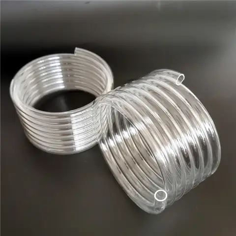 6.75 coils Clear spiral quartz helix coil tube for Muffle furnace