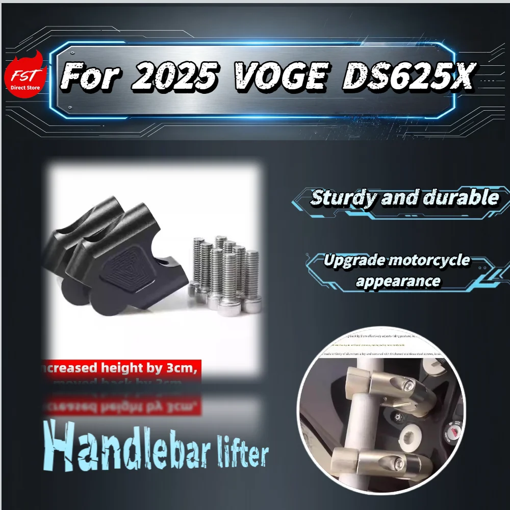 For 2025 Voge DS625X Motorcycle Handlebar Riser CNC Aluminum Heightening Base Clamp Mod Accessories
For 2025 Voge DS625X Motorcycle Handlebar Riser CNC Aluminum Heightening Base Clamp Mod Accessories