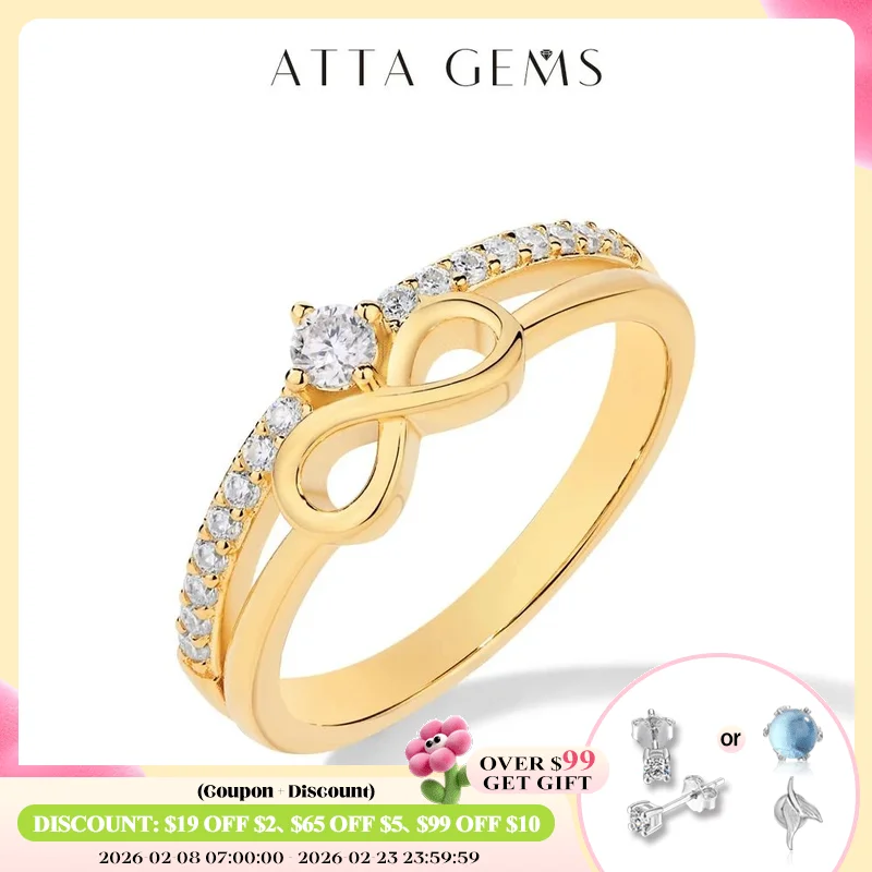 ATTAGEMS Yellow Gold Plated D Color Moissanite Diamond Rings for Women S925 Silver Love Link Engagement Wedding Festival Jewelry
ATTAGEMS Yellow Gold Plated D Color Moissanite Diamond Rings for Women S925 Silver Love Link Engagement Wedding Festival Jewelry