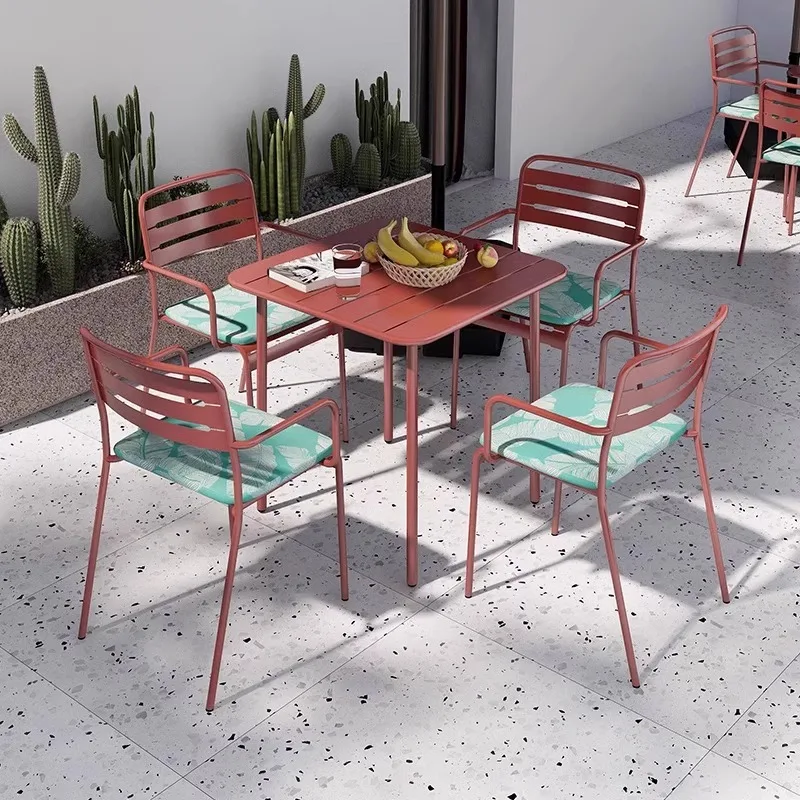 Simple outdoor leisure wrought iron table and chair combination milk tea shop coffee shop commercial outside a table four chair
Simple outdoor leisure wrought iron table and chair combination milk tea shop coffee shop commercial outside a table four chair
