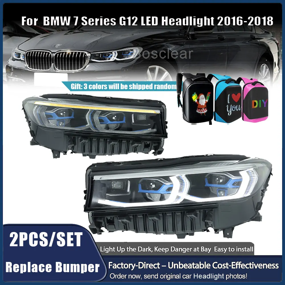 Headlight Assembly for BMW 7 Series G12 2016 2017 2018 Blue Frame LED Lens Daytime Running Steering Light Automotive Accessories
Headlight Assembly for BMW 7 Series G12 2016 2017 2018 Blue Frame LED Lens Daytime Running Steering Light Automotive Accessories