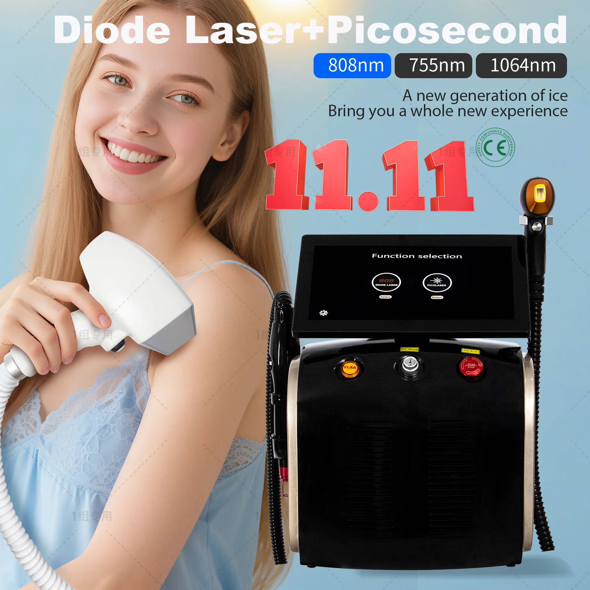 2 In 1 diode laser hair removal And Pico 755+808+1064 suitable for all skin and hair types machine 2025
2 In 1 diode laser hair removal And Pico 755+808+1064 suitable for all skin and hair types machine 2025