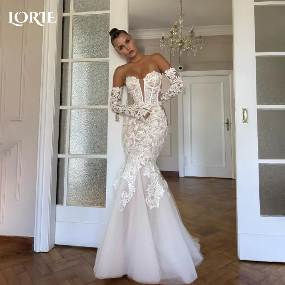 LORIE Flared Sleeve 3D Flower Mermaid Wedding Dress Off Shoulder Lace Appliques Bridal Gown Customized Backless Bride Dress
LORIE Flared Sleeve 3D Flower Mermaid Wedding Dress Off Shoulder Lace Appliques Bridal Gown Customized Backless Bride Dress