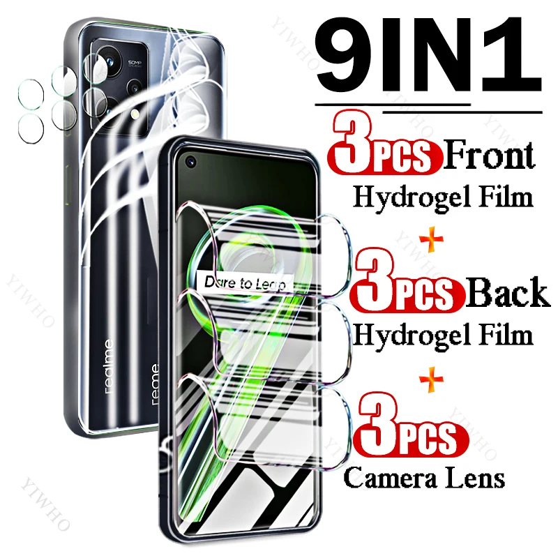 9in1 Full Covers Front Back Hydrogel Film for Realme 9 5G RMX3474 6.6" Fingerprint Screen Protectors for Realme9 Camera Lens HD
9in1 Full Covers Front Back Hydrogel Film for Realme 9 5G RMX3474 6.6" Fingerprint Screen Protectors for Realme9 Camera Lens HD
