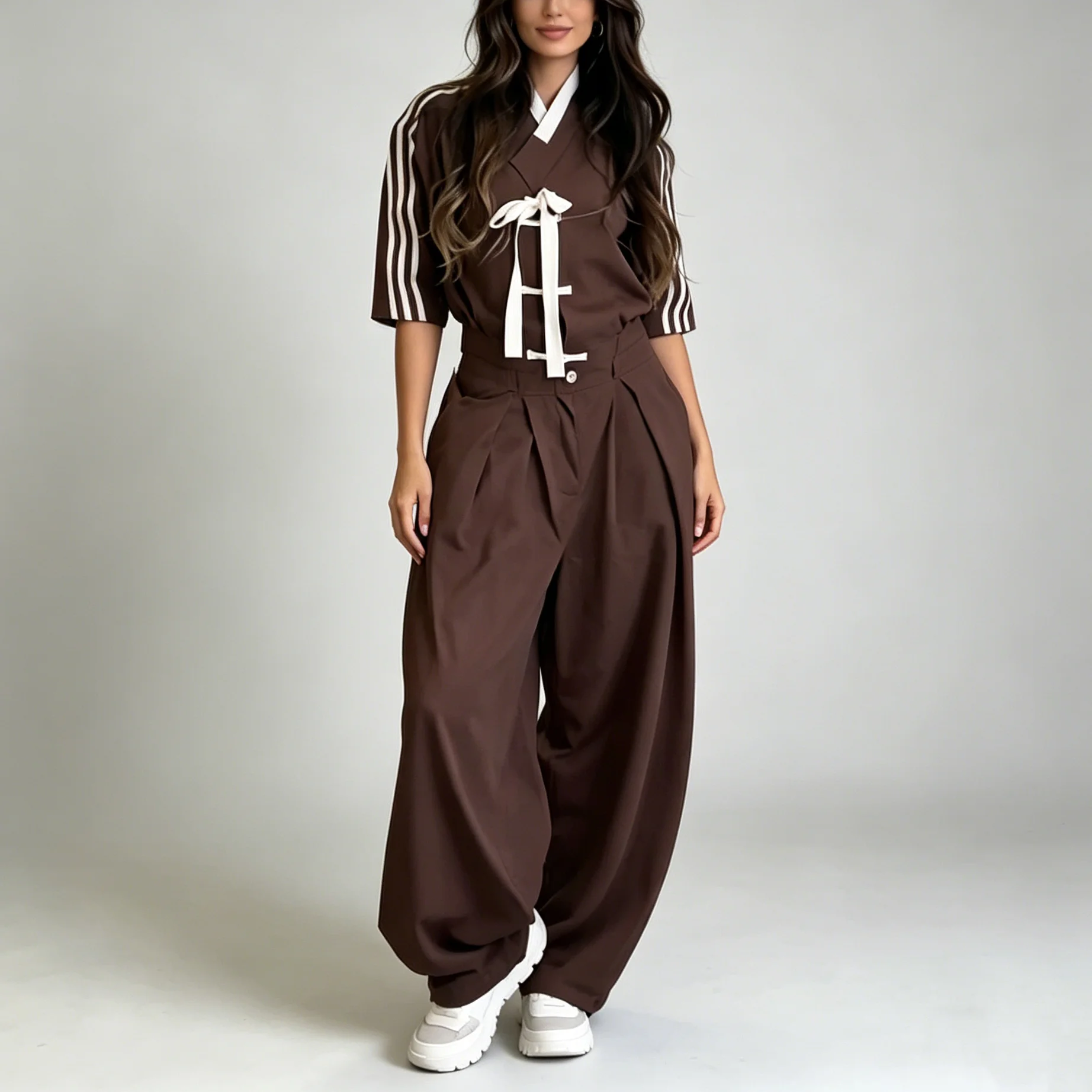 CiCi Two Piece Set Women Striped Short Sleeve Top And Wide Leg Pants Elegant Spring Summer Casual Streetwear Outfit
CiCi Two Piece Set Women Striped Short Sleeve Top And Wide Leg Pants Elegant Spring Summer Casual Streetwear Outfit