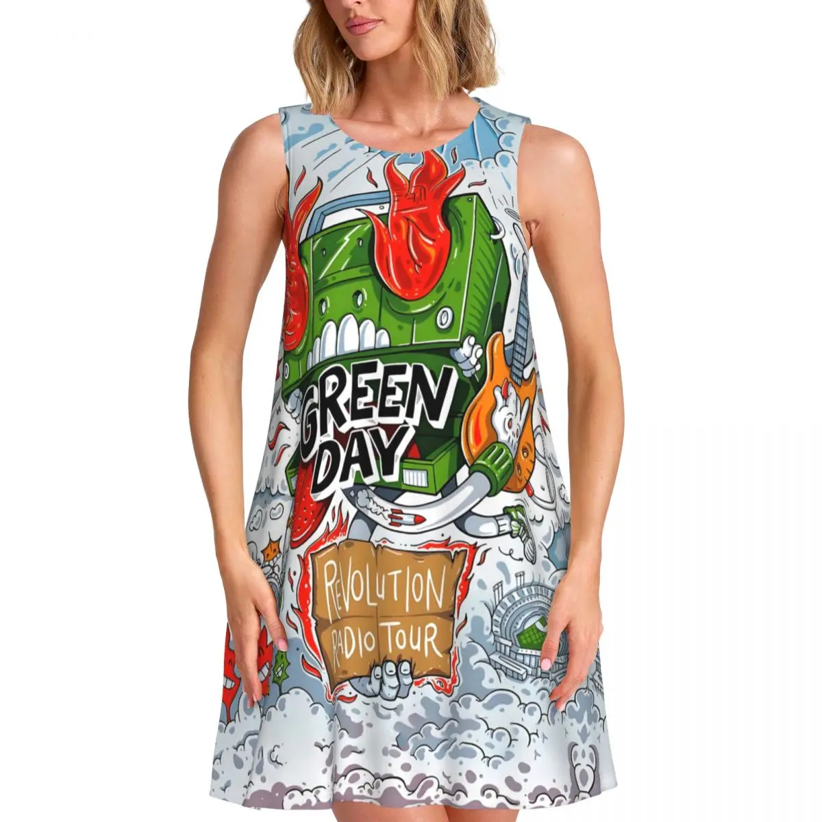 Custom G-Greens D-Days Bands Women's Sleeveless Dress 3D Vintage Punk For Vacations Travels Sleeveless Beach Dresses Dress
Custom G-Greens D-Days Bands Women's Sleeveless Dress 3D Vintage Punk For Vacations Travels Sleeveless Beach Dresses Dress