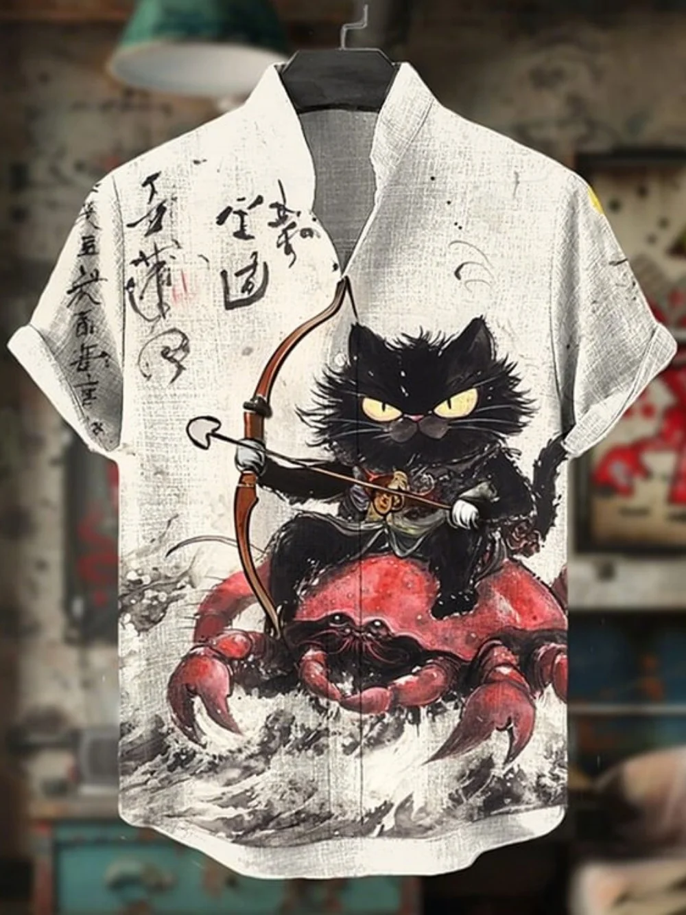 Мужская летняя рубашка с коротким рукавом и воротником-стойкой, уличная повседневная льняная рубашка с 3D принтом на пуговицах - большие размеры
Мужская летняя рубашка с коротким рукавом и воротником-стойкой, уличная повседневная льняная рубашка с 3D принтом на пуговицах - большие размеры