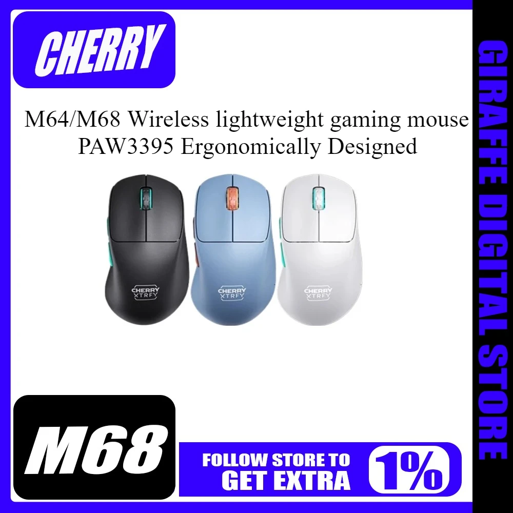 Беспроводная мышь CHERRY M68 M64, двойной режим, 53 г, легкая, Paw3395, эргономичный дизайн, мышь, длительный срок службы батареи, киберспортивная игра с низкой задержкой
Беспроводная мышь CHERRY M68 M64, двойной режим, 53 г, легкая, Paw3395, эргономичный дизайн, мышь, длительный срок службы батареи, киберспортивная игра с низкой задержкой